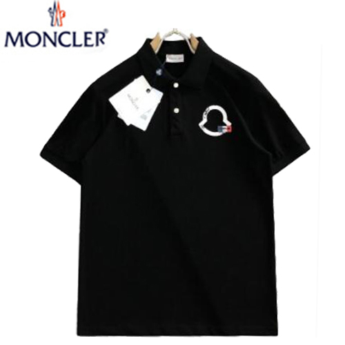 MONCLER-050810 몽클레어 블랙 로고 프린트 장식 폴로 티셔츠 남성용