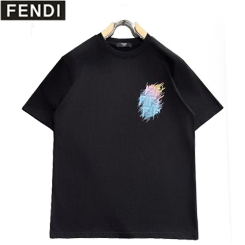 FENDI-05105 펜디 블랙 FF 프린트 장식 티셔츠 남성용