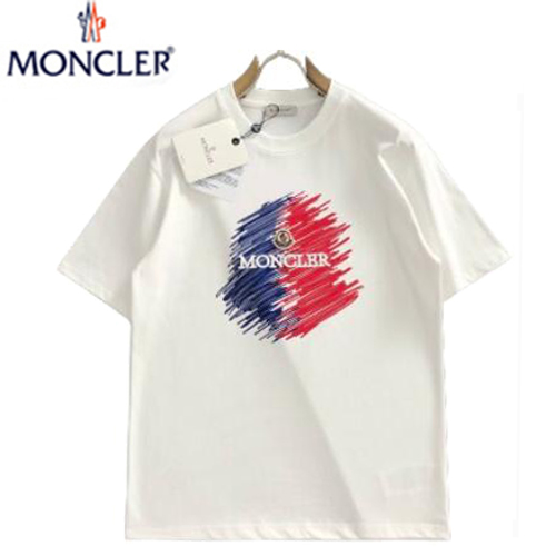 MONCLER-05105 몽클레어 화이트 프린트 장식 티셔츠 남성용