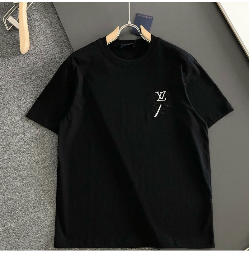 LOUIS VUITTON-07278 루이비통 2026 남성용 봄/여름 최신 라운드넥 자수 패션 반팔 티셔츠