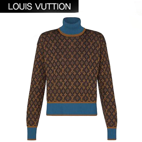 LOUIS VUITTON-1A8C4W 루이비통 실크 모노그램 터틀넥 풀오버