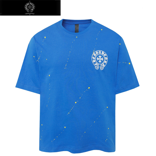 CHROMEHEARTS-04291 크롬하츠 블루 프린트 장식 티셔츠 남성용