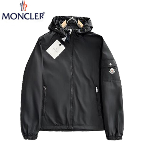 MONCLER-04067 몽클레어 블랙 나일론 바람막이 후드 재킷 남성용