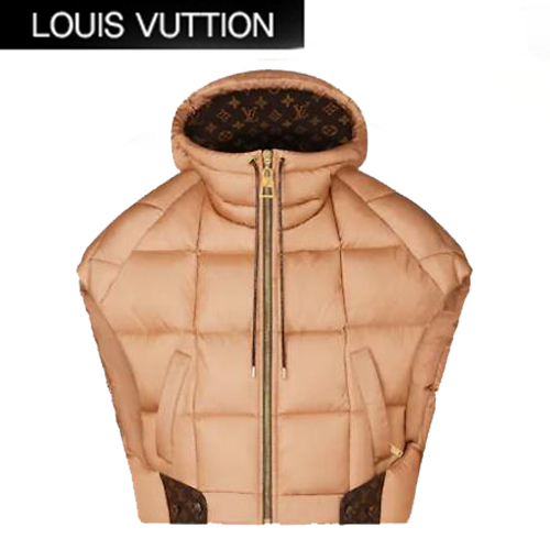 LOUIS VUITTON-1A91KO 루이비통 베쥬 슬리브리스 필로우 푸퍼 재킷 여성용