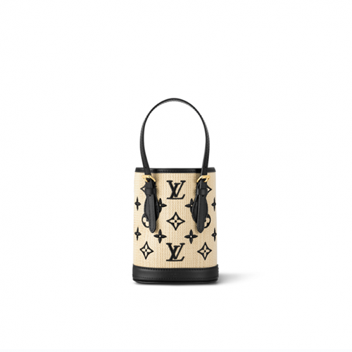 [스페셜오더]LOUIS VUITTON-M82418 루이비통 베이지/느와르 모노그램 로터스 면 나노 버킷 백