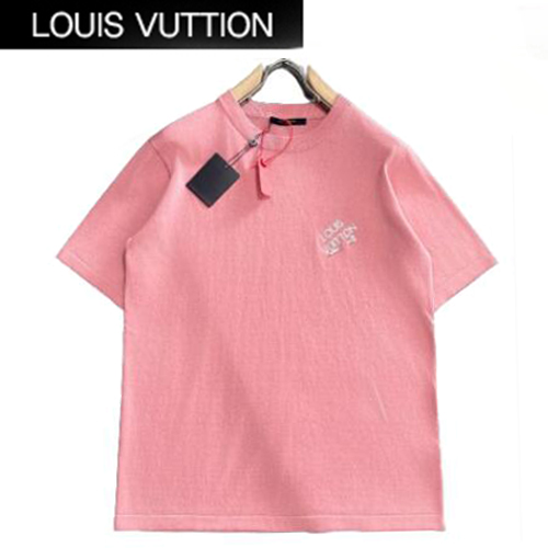LOUIS VUITTON-042914 루이비통 핑크 아플리케 장식 티셔츠 남여공용