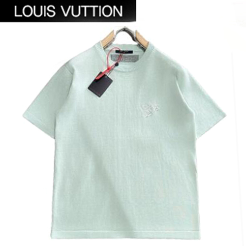 LOUIS VUITTON-042915 루이비통 라이트 블루 아플리케 장식 티셔츠 남여공용