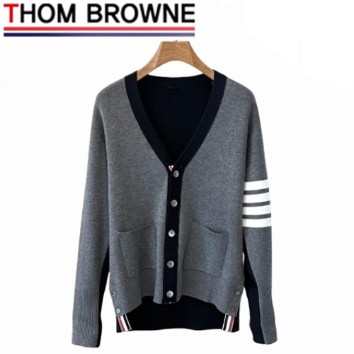 THOM BROWNE-091115 톰 브라운 그레이 스트라이프 장식 가디건 남여공용