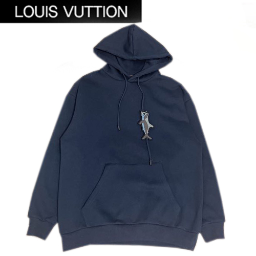 LOUIS VUITTON-080210 루이비통 네이비 샤크 트리밍 후드 티셔츠 남여공용