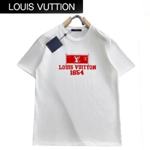 LOUIS VUITTON-04296 루이비통 화이트 아플리케 장식 티셔츠 남성용