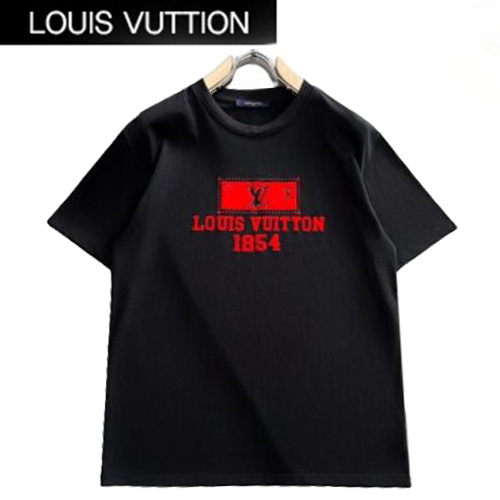 LOUIS VUITTON-04297 루이비통 블랙 아플리케 장식 티셔츠 남성용