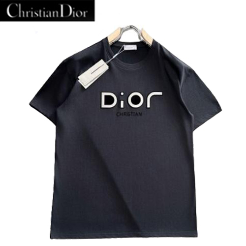 DIOR-04299 디올 블랙 DIOR 아플리케 장식 티셔츠 남성용