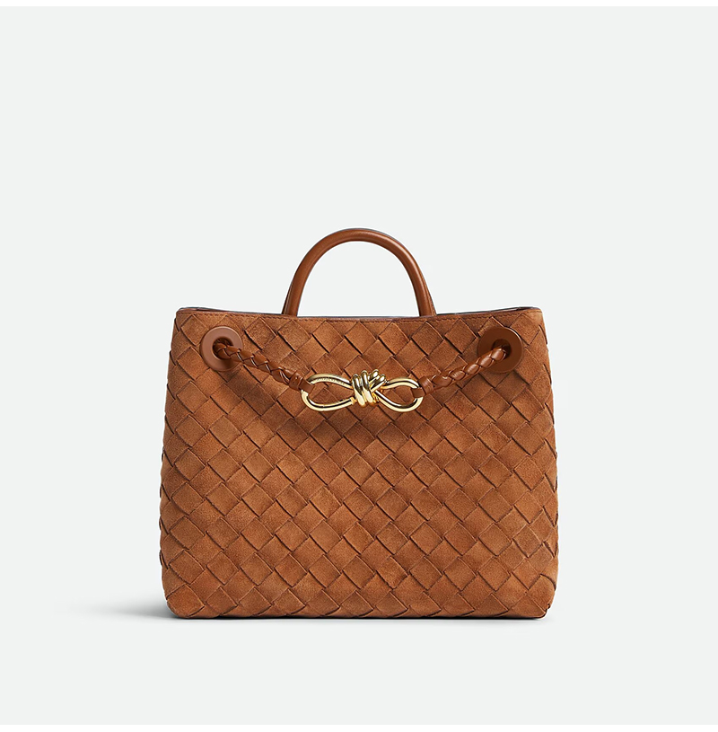 [스페셜오더]BOTTEGA VENETA-743568 보테가 베네타 앰버 스웨이드 안디아모 스몰 탑 핸들 백 25CM(766014 동일제품)