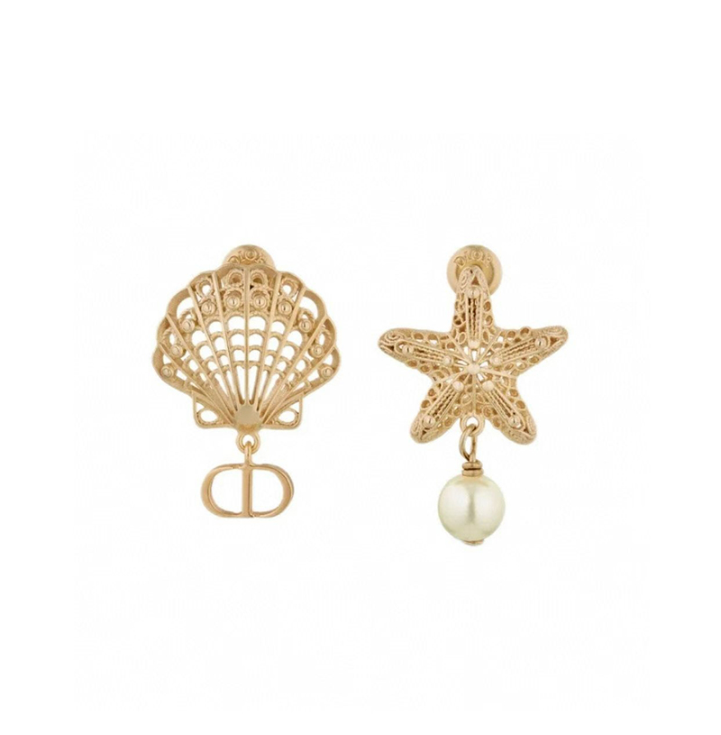 DIOR-6050 디올 조개 불가사리 CD 진주 귀걸이