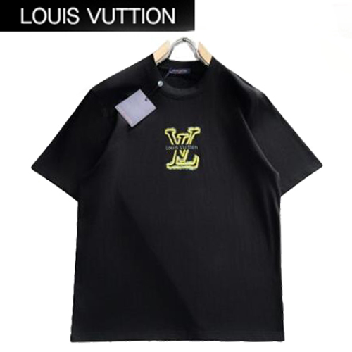 LOUIS VUITTON-042910 루이비통 블랙 LV 시그니처 프린트 장식 티셔츠 남성용