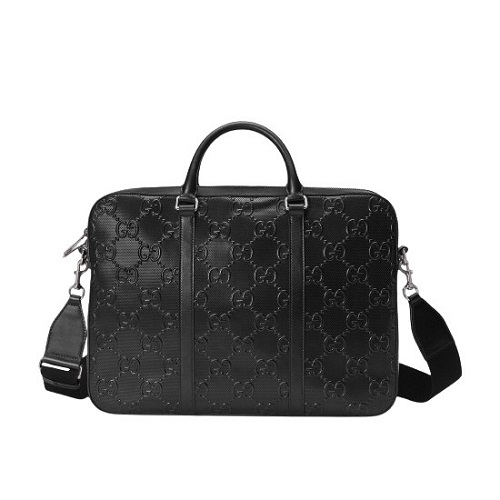 [스페셜오더]GUCCI-658573 1000 구찌 블랙 GG 엠보스 서류 가방