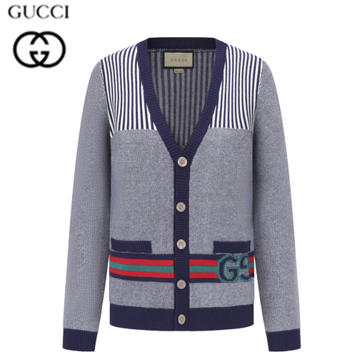 GUCCI-012521 구찌 그레이/네이비 Web 스트라이프 장식 가디건 남여공용