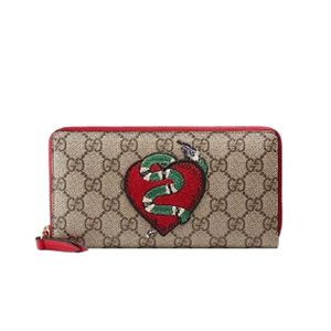 [스페셜오더]GUCCI-456863 9789 구찌 KingSnake 아플리케 리미티드 에디션 GG 슈프림 짚 어라운드 지피 월릿 