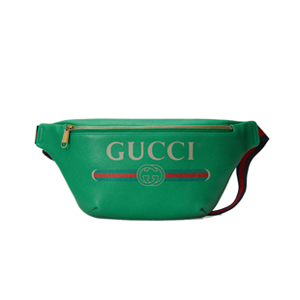 [스페셜오더]GUCCI-493869 8832 구찌 그린 가죽 구찌 프린트 벨트 백