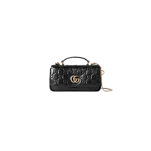 [스페셜오더]GUCCI-806017 1000 구찌 블랙 GG 밀라노 미니 탑 핸들백