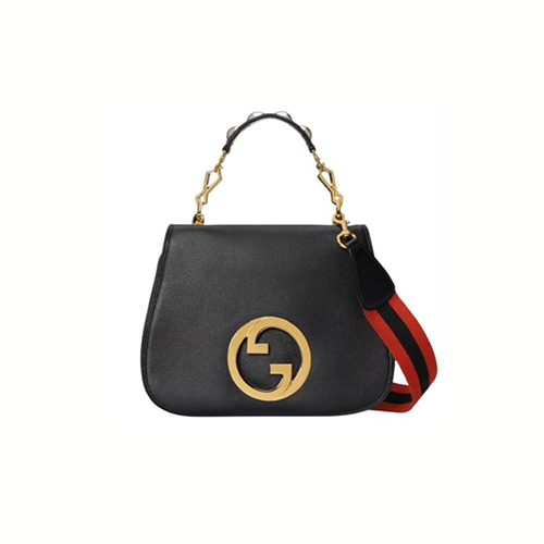 [스페셜오더]GUCCI-721172 1064 구찌 블랙 가죽 구찌 블론디 탑 핸들백