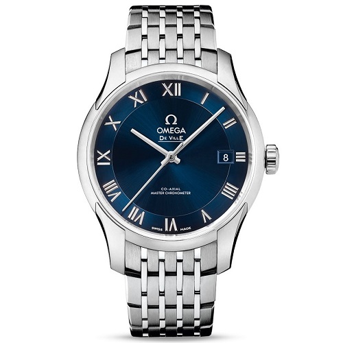 [스페셜오더]OMEGA-오메가 드빌 아워 비전 크로노미터 스틸 블루 드레스 워치 41mm