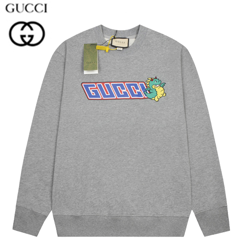 GUCCI-12283 구찌 그레이 아플리케 장식 스웨트셔츠 남여공용