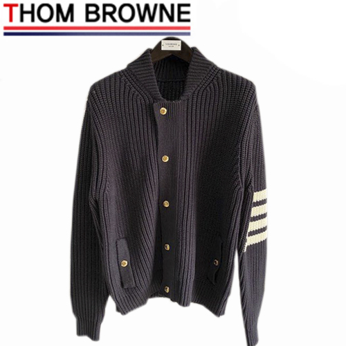 THOM BROWNE-08024 톰 브라운 블랙 스트라이프 장식 가디건 남여공용