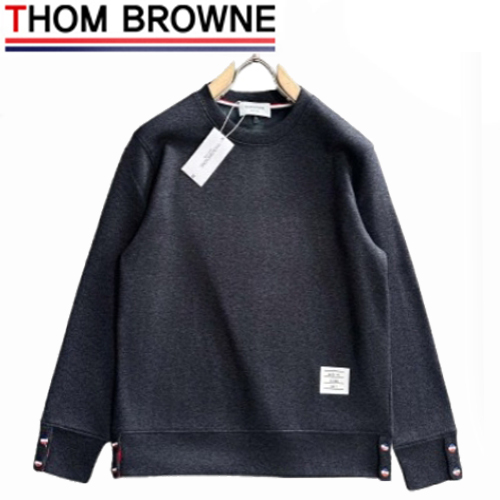 THOM BROWNE-11165 톰 브라운 다크 그레이 스트라이프 장식 스웨트셔츠 남성용