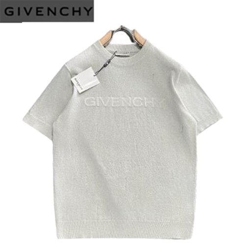 GIVENCHY-03175 지방시 라이트 그레이 니트 코튼 티셔츠 남성용