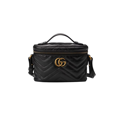 [스페셜오더]GUCCI-672253 1000 구찌 GG 마몽 블랙 마틀라세 가죽 미니백