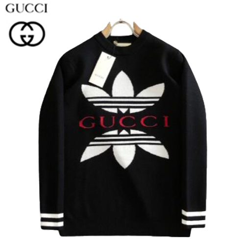 GUCCI-01156 구찌 블랙/화이트 아디다스 x 구찌 콜라보 스웨터 남성용