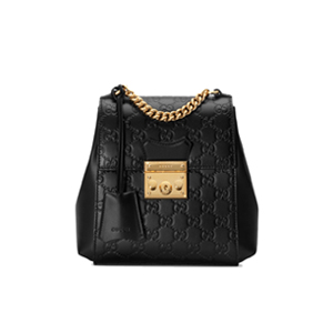 [스페셜오더]GUCCI-498194 1000 구찌 패드락 블랙 Gucci 시그니처 가죽 백팩 