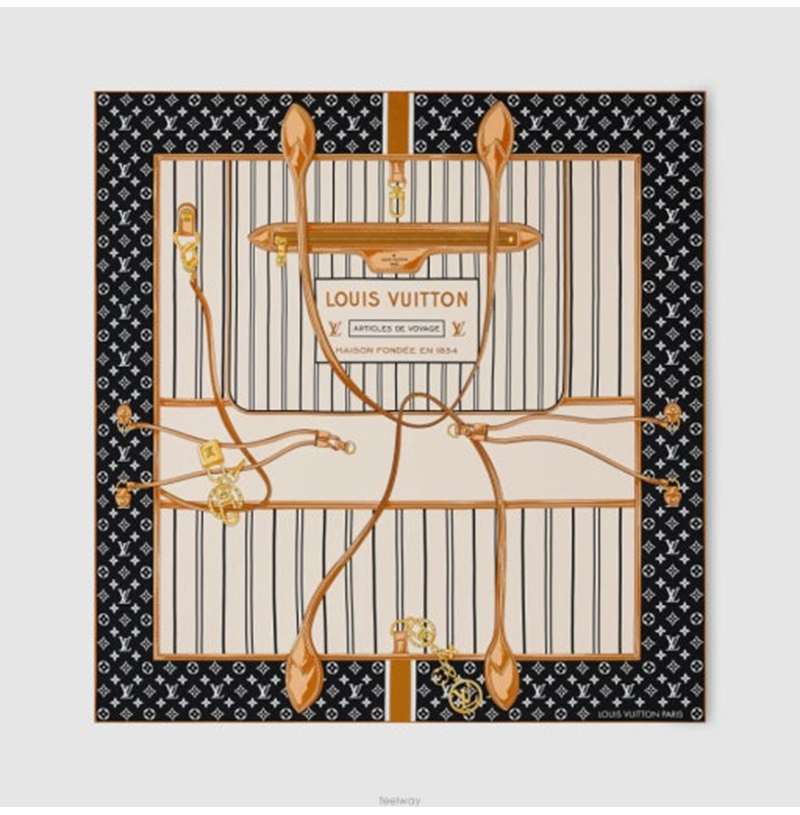 LOUIS VUITTON-M96471 루이비통 마이 네버풀 스퀘어 스카프 블랙 