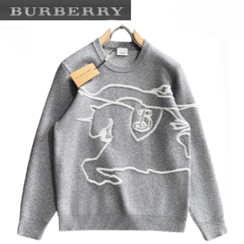 BURBERRY-11167 버버리 그레이 아플리케 장식 스웨터 남성용