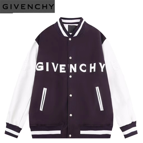 GIVENCHY-08317 지방시 네이비 울 아플리케 장식 베이스볼 재킷 남여공용