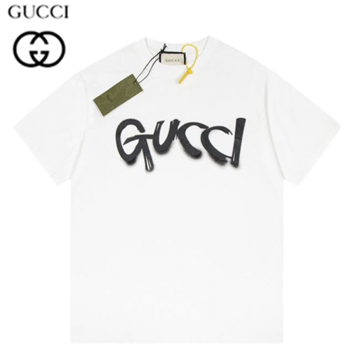 GUCCI-07307 구찌 화이트 GUCCI 프린트 장식 티셔츠 남여공용