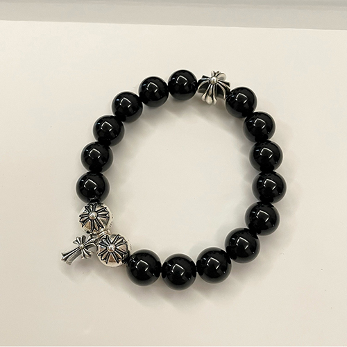 [스페셜오더]CHROMEHEARTS-06047 크롬하츠 블랙 구슬 팔찌