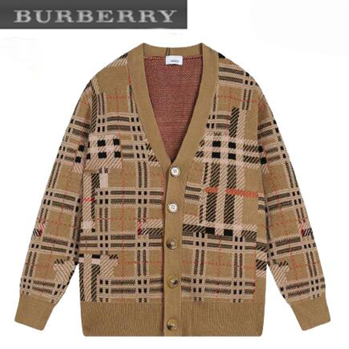 BURBERRY-08087 버버리 카멜 체크 무늬 가디건 남여공용