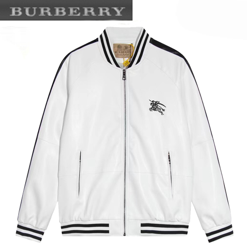 BURBERRY-10144 버버리 화이트 아플리케 장식 PU 재킷 남여공용