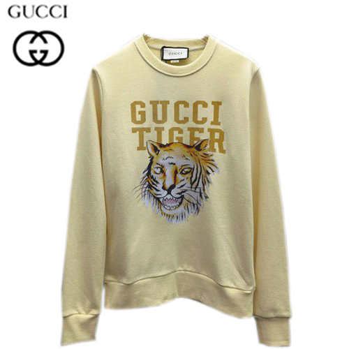 GUCCI-08179 구찌 아이보리 타이거 프린트 장식 스웨트셔츠 남성용