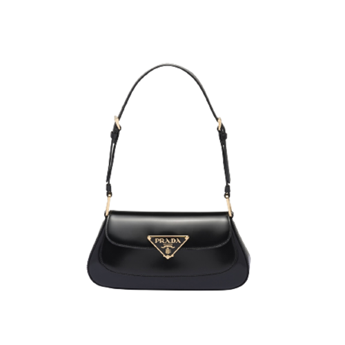 [스페셜오더]PRADA-1BD345 프라다 블랙 브러쉬드 가죽 숄더백 24CM